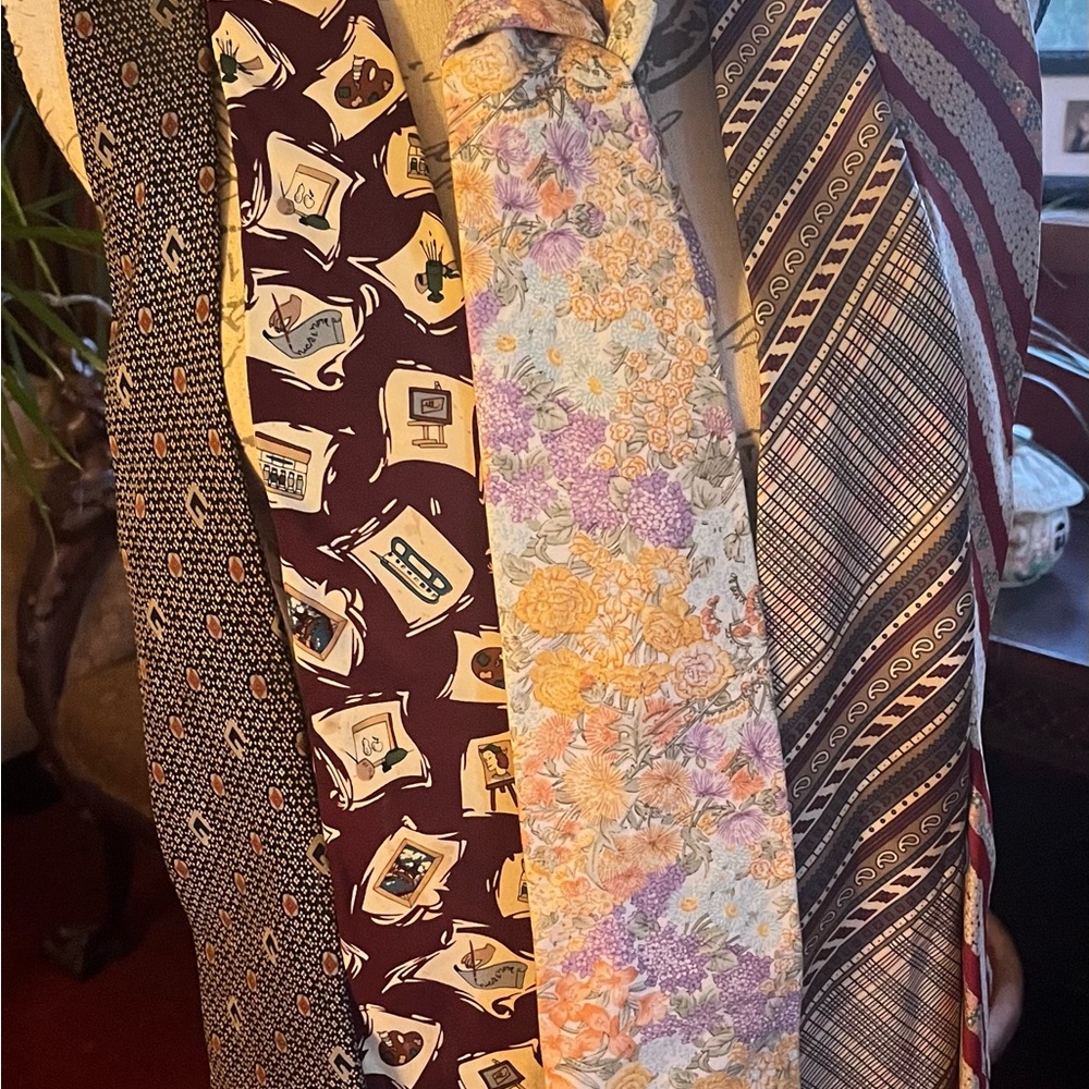 Burgundy and Floral Tie Collection